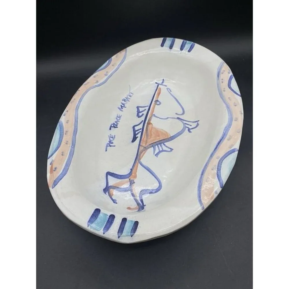 Pike Place Fish Market Lorna Smith Studio Pottery Large Serving Bowl Seattle WA